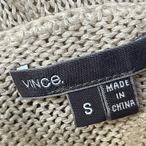 Vince Tan Knit Side Slit Crewneck Sweater - 35935 - Picture 15 of 16